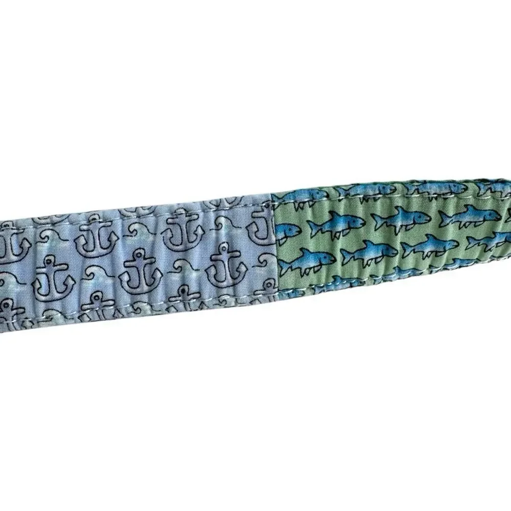 Vineyard Vines Pink Blue Green Derby Patchwork D-Ring Belt Small Unisex Kids S